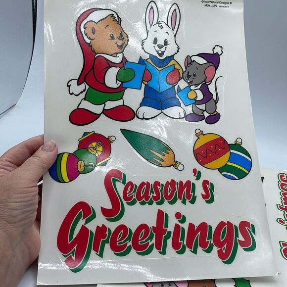 Vintage window clings New never used. Lot of 3. Made in USA. - Picture 3 of 4